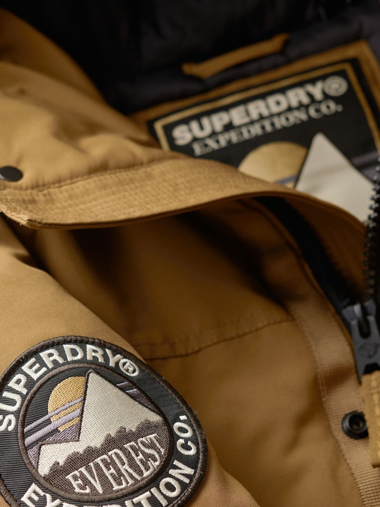 Superdry Brown Everest Faux Fur Parka Jacket - Image 9 of 9 Superdry Brown Everest Faux Fur Parka Jacket - Image 9 of 9