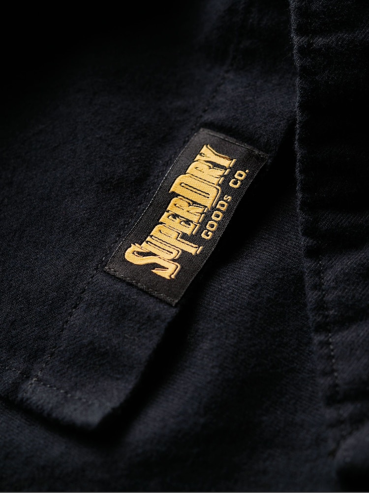 Superdry Black Flannel Workwear Shirt - Image 6 of 6