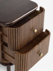 Nina Campbell Dark Mango Wood Leander 2 Drawer Bedside Table - Image 1 of 3