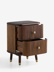 Nina Campbell Dark Mango Wood Leander 2 Drawer Bedside Table - Image 2 of 3
