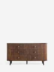 Nina Campbell Dark Mango Wood Leander 6 Drawer Wide Chest - Image 1 of 4