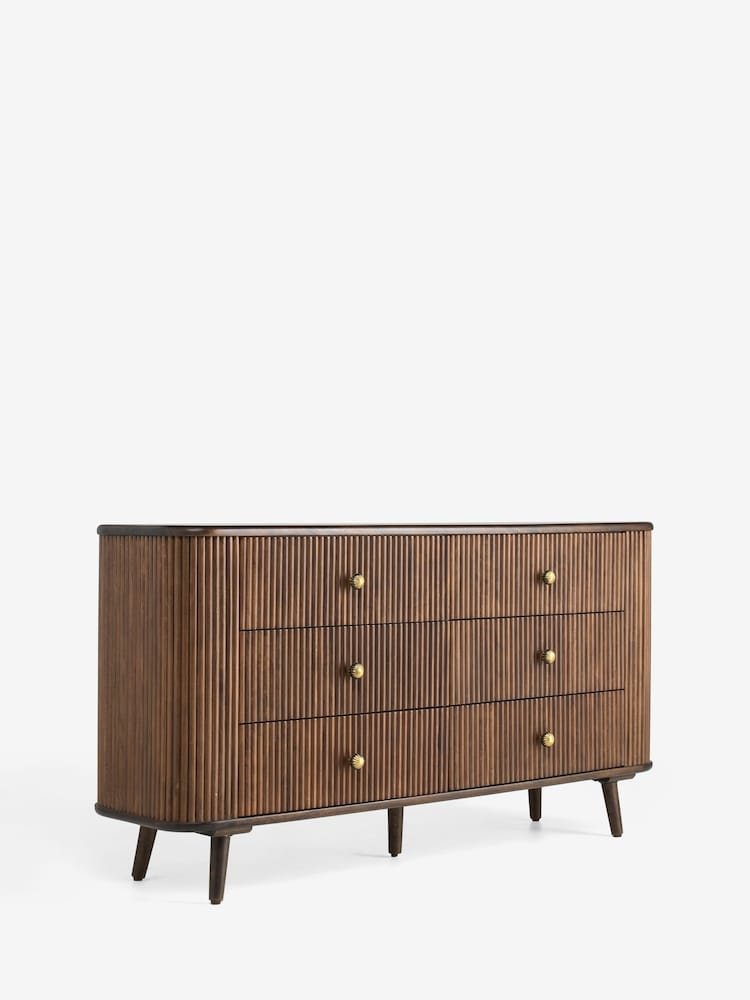 Nina Campbell Dark Mango Wood Leander 6 Drawer Wide Chest - Image 4 of 4 Nina Campbell Dark Mango Wood Leander 6 Drawer Wide Chest - Image 4 of 4