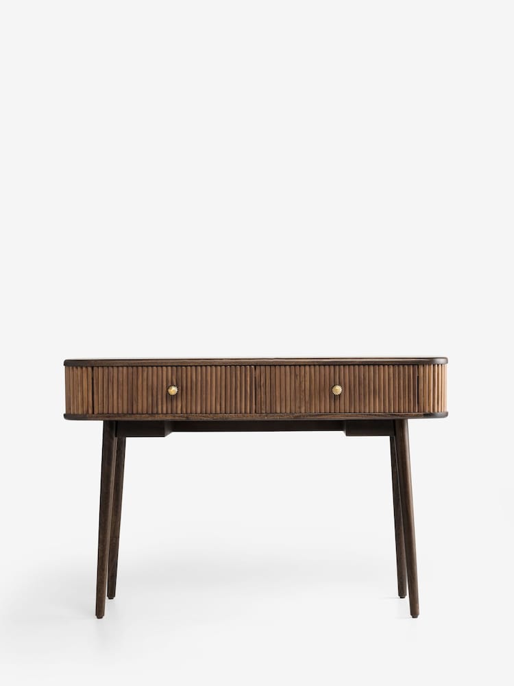 Nina Campbell Dark Mango Wood Leander Console Dressing Table - Image 1 of 4 Nina Campbell Dark Mango Wood Leander Console Dressing Table - Image 1 of 4
