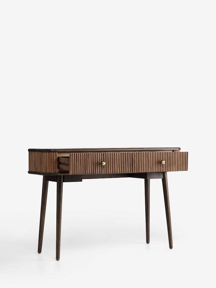 Nina Campbell Dark Mango Wood Leander Console Dressing Table - Image 2 of 4 Nina Campbell Dark Mango Wood Leander Console Dressing Table - Image 2 of 4