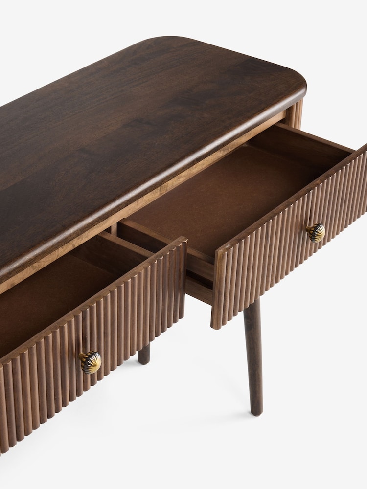 Nina Campbell Dark Mango Wood Leander Console Dressing Table - Image 4 of 4 Nina Campbell Dark Mango Wood Leander Console Dressing Table - Image 4 of 4