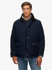 Superdry Blue Quilted Estate Coach Jacket - Image 1 of 7