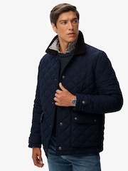 Superdry Blue Quilted Estate Coach Jacket - Image 3 of 7