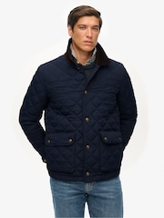 Superdry Blue Quilted Estate Coach Jacket - Image 4 of 7
