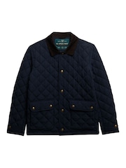 Superdry Blue Quilted Estate Coach Jacket - Image 6 of 7