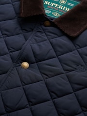 Superdry Blue Quilted Estate Coach Jacket - Image 7 of 7