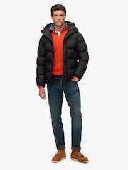 Superdry Black Hooded Tech Padded Jacket - Image 3 of 6
