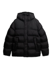 Superdry Black Hooded Tech Padded Jacket - Image 6 of 6
