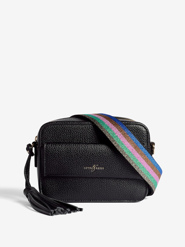Love & Roses Black Cross-Body Bag with Pocket - Image 1 of 6