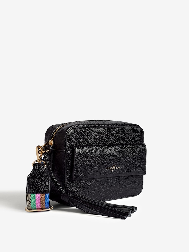 Love & Roses Black Cross-Body Bag with Pocket - Image 2 of 6