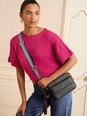 Love & Roses Black Cross-Body Bag with Pocket - Image 6 of 6
