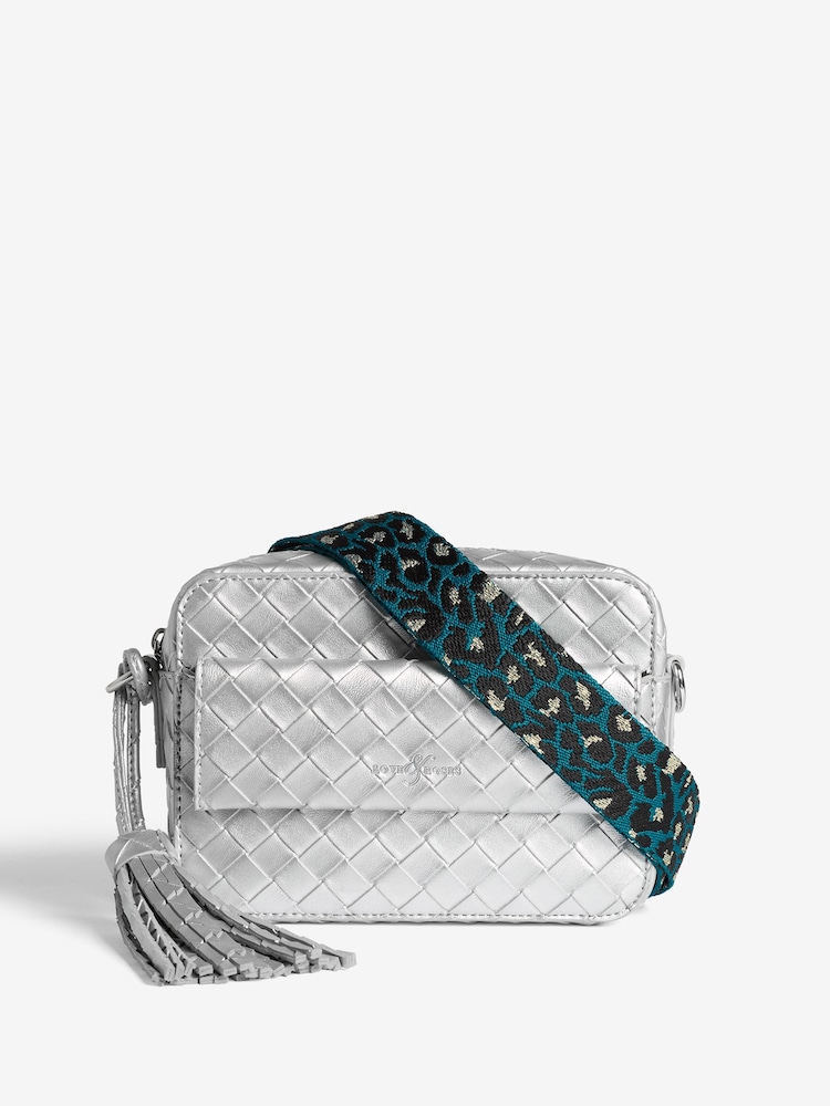 فضي - Love & Roses Cross-Body Bag with Pocket - صورة 1 من 6 فضي - Love & Roses Cross-Body Bag with Pocket - صورة 1 من 6