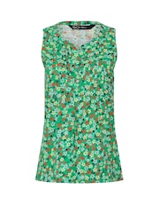 M&Co Green Petite Sleeveless Henley 100% Cotton Vest - Image 5 of 5