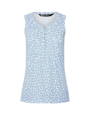 M&Co Blue Petite Sleeveless Henley 100% Cotton Vest - Image 5 of 5