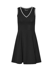 PixieGirl Petite Black Stripe Trim Flippy Mini Dress - Image 5 of 5