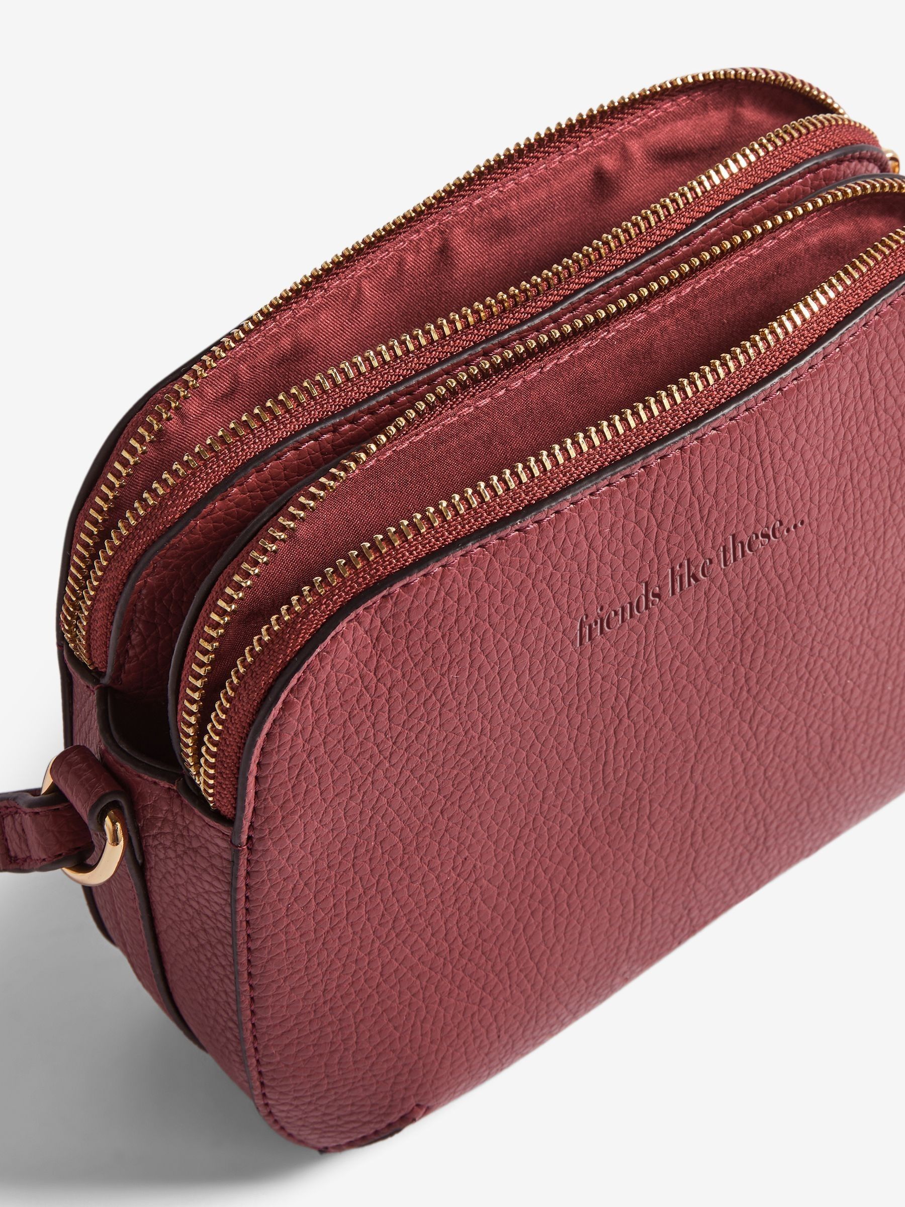Buy Friends Like These Burgundy Red Double Compartment Cross-Body