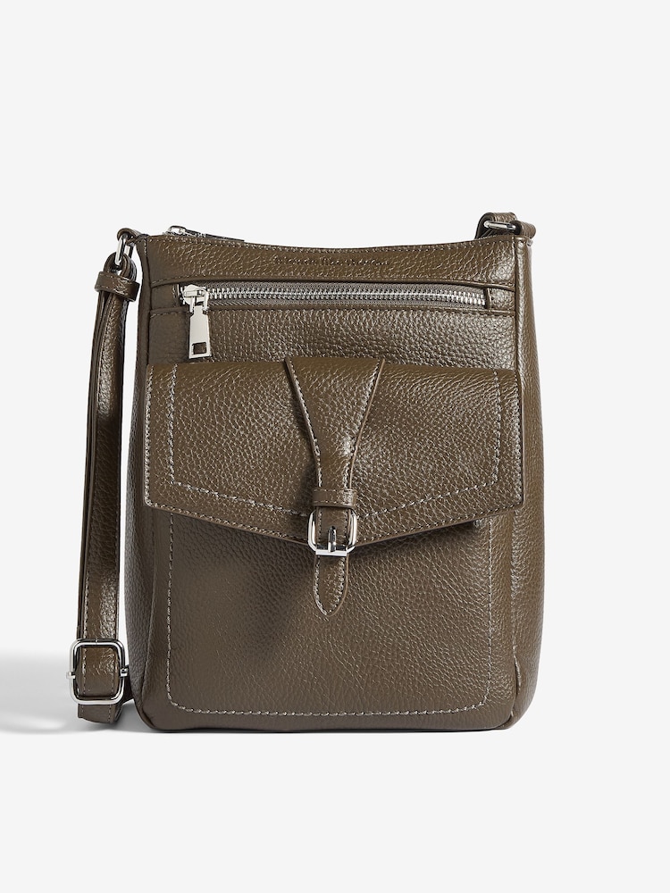 Friends Like These Khaki Green Mini Messenger Cross-Body Bag - Image 1 of 6