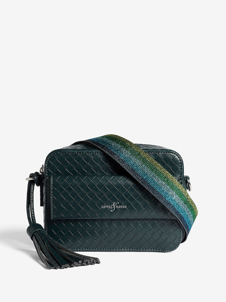 Love & Roses Green Cross-Body Bag with Pocket - Image 1 of 6