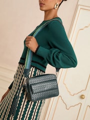 Love & Roses Green Cross-Body Bag with Pocket - Image 2 of 6