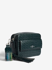 Love & Roses Green Cross-Body Bag with Pocket - Image 3 of 6