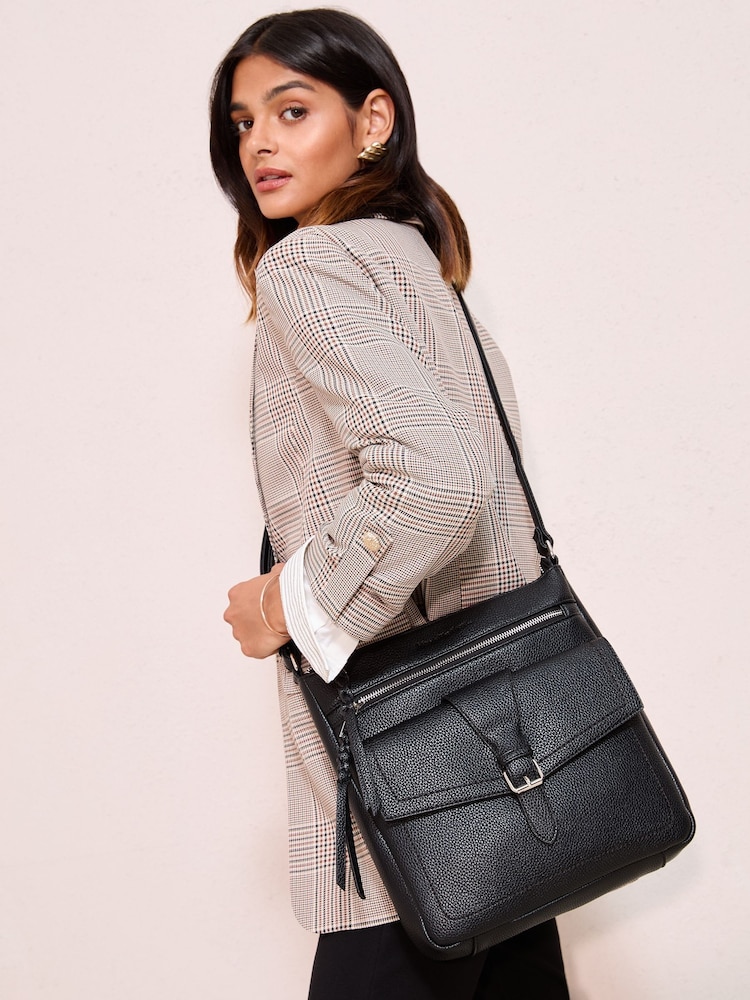 Friends Like These Black Medium Faux Leather Messenger Bag - Image 1 of 1