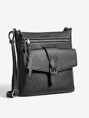 Friends Like These Black Medium Faux Leather Messenger Bag - Image 3 of 5