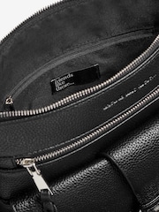 Friends Like These Black Medium Faux Leather Messenger Bag - Image 4 of 5