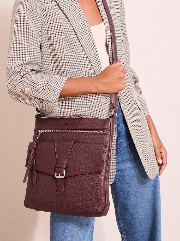 Friends Like These Tan Brown Medium Faux Leather Messenger Bag - Image 2 of 6