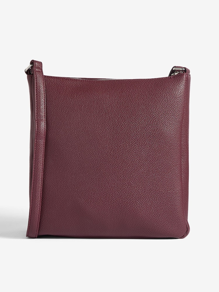 Friends Like These Tan Brown Medium Faux Leather Messenger Bag - Image 6 of 6