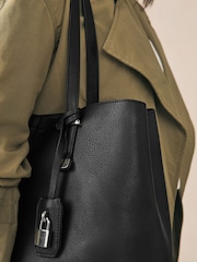 Black Structured Tote Bag - Image 5 of 7