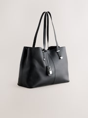 Black Structured Tote Bag - Image 6 of 7