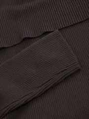 Chocolate Brown Maternity Bardot Dress - Image 7 of 8