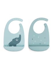 Done by Deer 2 Pack Blue Silicone Ozzo Bibs - Image 1 of 3