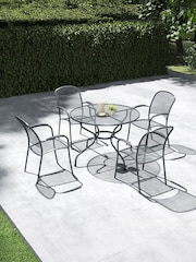 Pacific Grey Carlo Round Garden 4 Seater Dining Table and Chair Set - Image 1 of 4