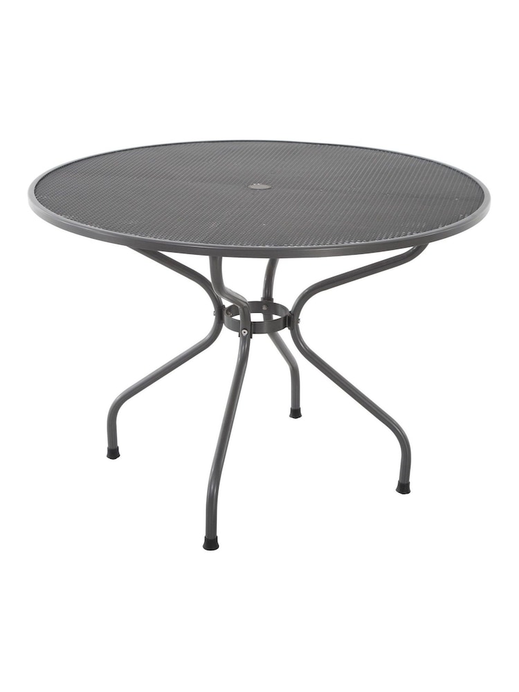 Pacific Grey Carlo Round Garden 4 Seater Dining Table and Chair Set - Image 4 of 4