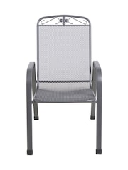 Pacific Grey Savoy Garden Round 4 Seater Dining Table and Chair Set - Image 4 of 5