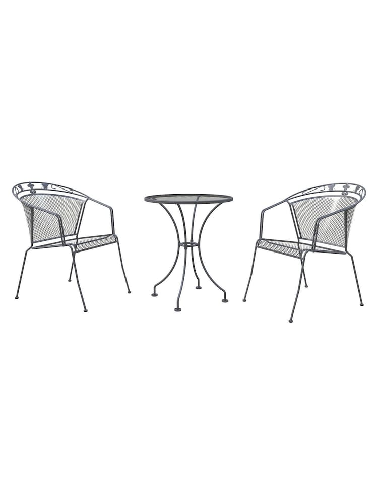 Pacific Grey Elegance Garden Table and Chair Bistro Set Set - Image 2 of 4
