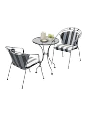 Pacific Grey Elegance Garden Table and Chair Bistro Set with Cushions - Image 4 of 5