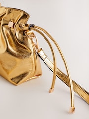 Gold Ruched Clutch Bag - Image 3 of 5