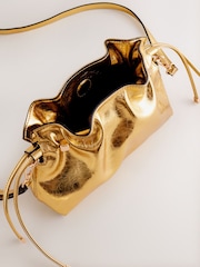 Gold Ruched Clutch Bag - Image 5 of 5