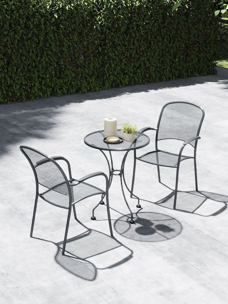 Pacific Grey Carlo Garden Table and Chair Bistro Set - Image 1 of 4