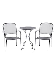Pacific Grey Carlo Garden Table and Chair Bistro Set - Image 2 of 4