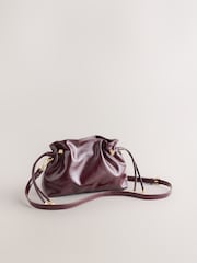 Burgundy Ruched Clutch Bag - Image 4 of 8