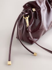 Burgundy Ruched Clutch Bag - Image 6 of 8