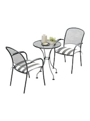 Pacific Grey Carlo Garden Table and Chair Bistro Set with Cushions - Image 2 of 5