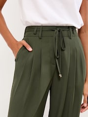 Lipsy Khaki Belted Wide Leg Trousers - Image 3 of 4
